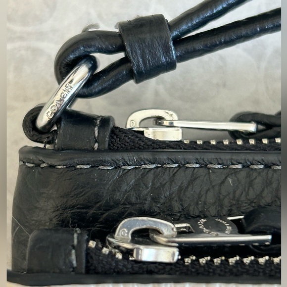 NWT COACH DOUBLE ZIP LARGE WALLET WRISTLET CF447 SV/CHALK BLACK MULTI $198 - Picture 8 of 14